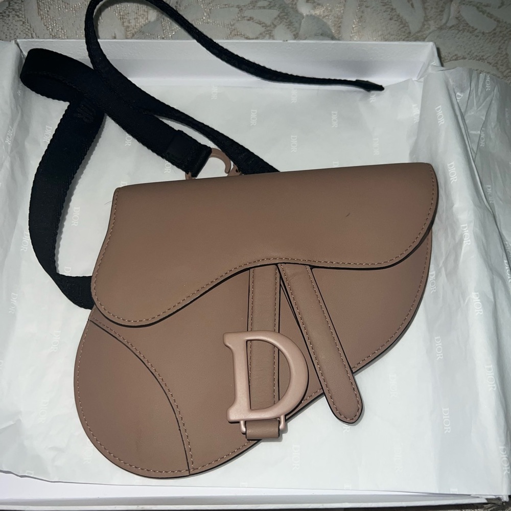 Authentic Dior blush saddle belt bag